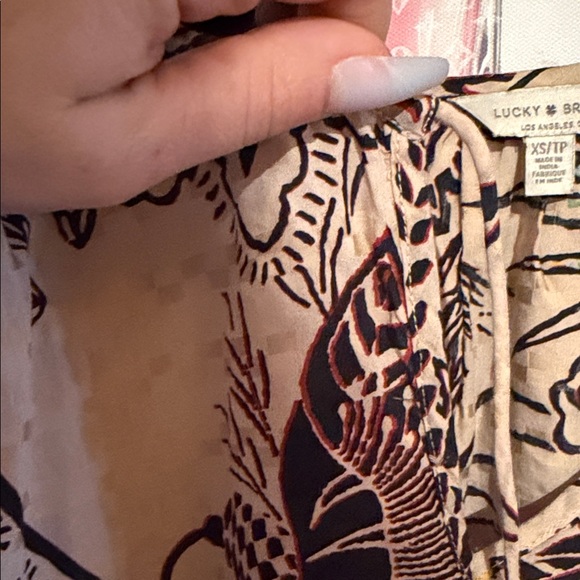 Lucky Brand Beige and Black Long Sleeve Dress - Picture 3 of 6